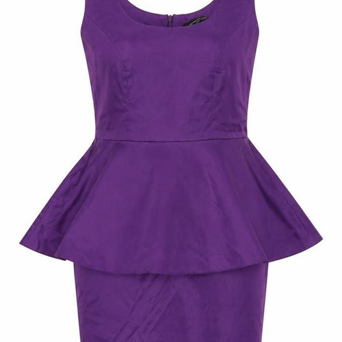 Dorothy Perkins Women's Purple Peplum Dress Size 10