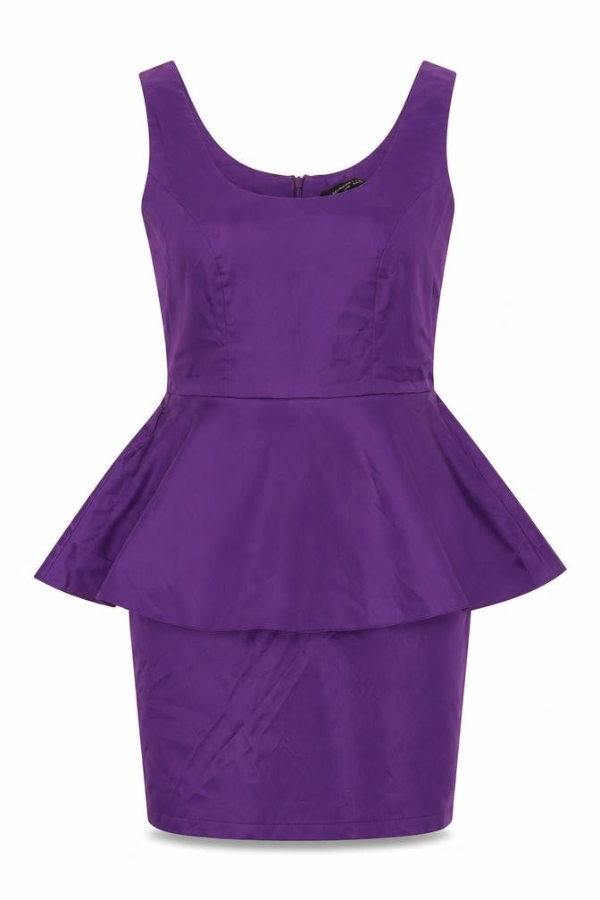 Dorothy Perkins Women's Purple Peplum Dress Size 10