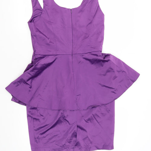 Dorothy Perkins Women's Purple Peplum Dress Size 10