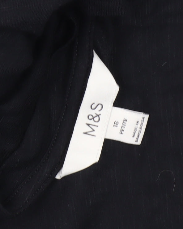 Marks and Spencer Women's Black Shift Dress 18 Petite
