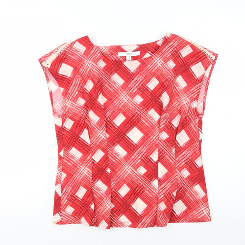 NEXT Women's Red Geometric Blouse Size 10