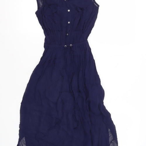 River Island Women's Blue A-Line Chiffon Dress Size 6