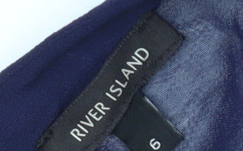 River Island Women's Blue A-Line Chiffon Dress Size 6