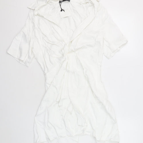 Zara Women's White Shirt Dress, Size 12, Casual Summer