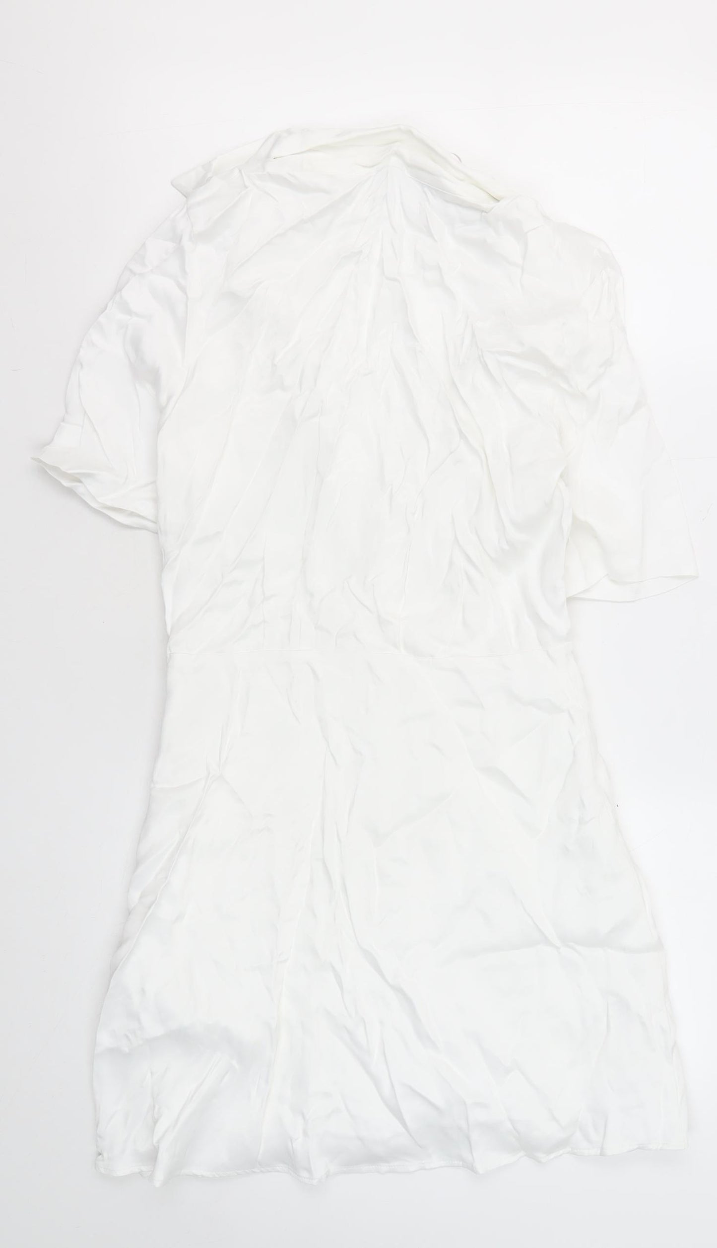 Zara Women's White Shirt Dress, Size 12, Casual Summer