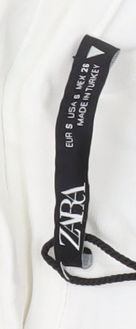 Zara Women's White Shirt Dress, Size 12, Casual Summer