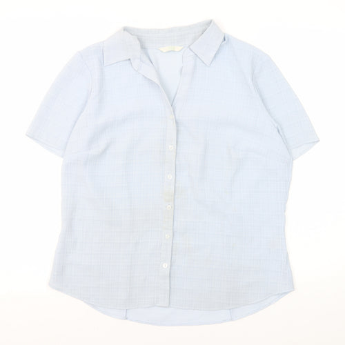 Marks and Spencer Women's Blue Button-Up Shirt 16