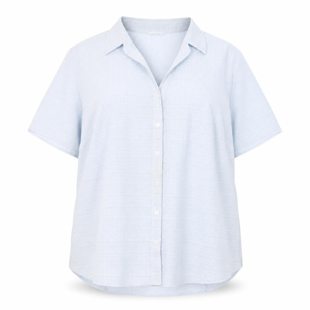 Front view of Marks & Spencer Women's Blue Button-Up Shirt 16