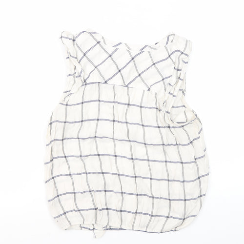Pull&Bear Women's White Blouse Size 12 Sleeveless Check