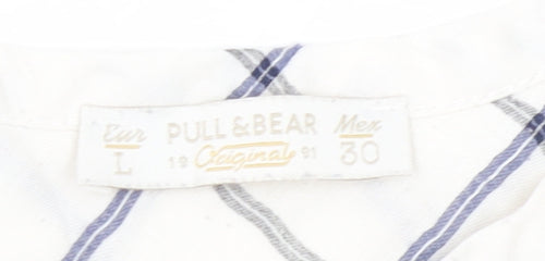 Pull&Bear Women's White Blouse Size 12 Sleeveless Check