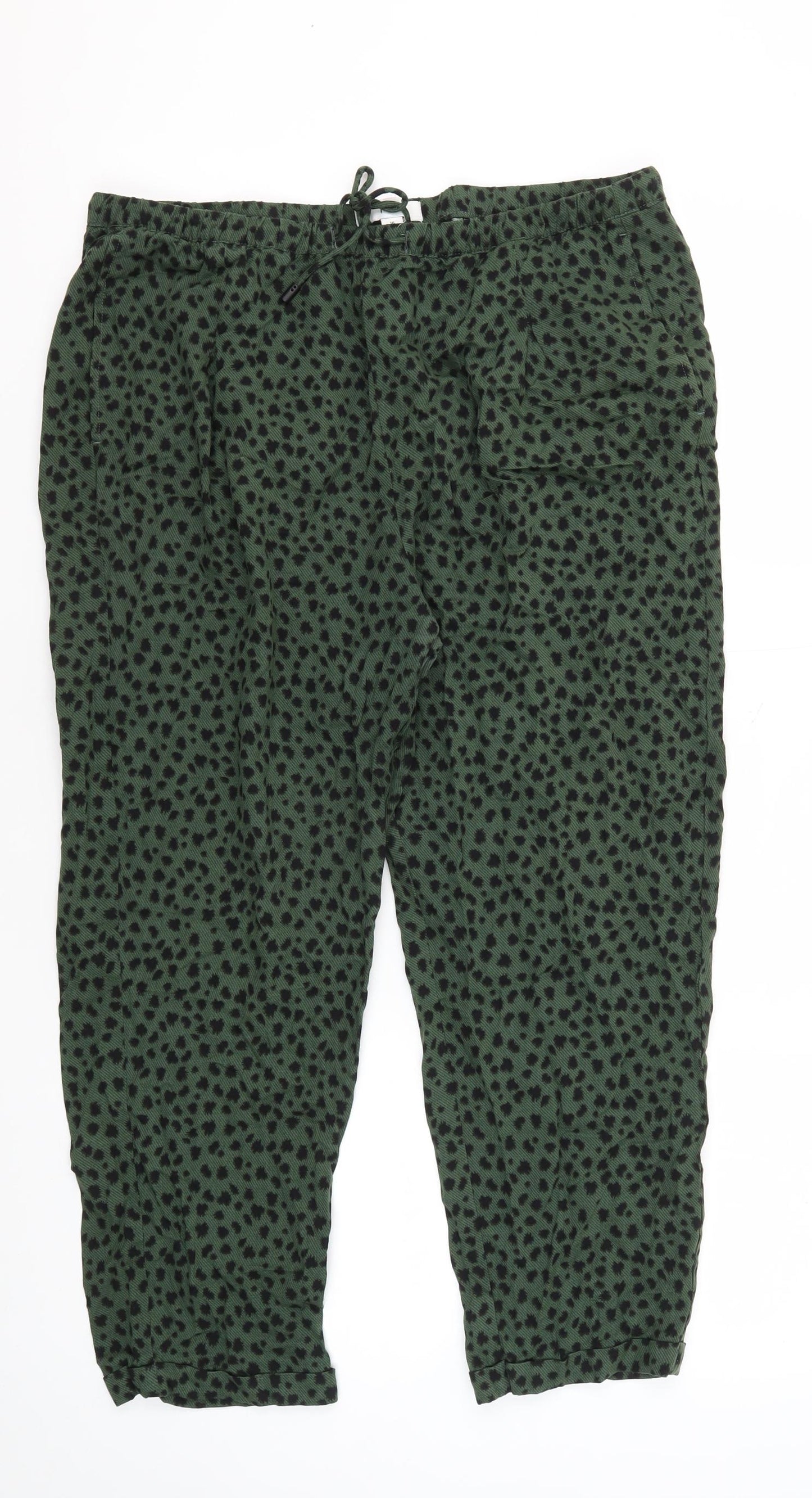 Marks and Spencer Women's Green Jogger Trousers Size 16
