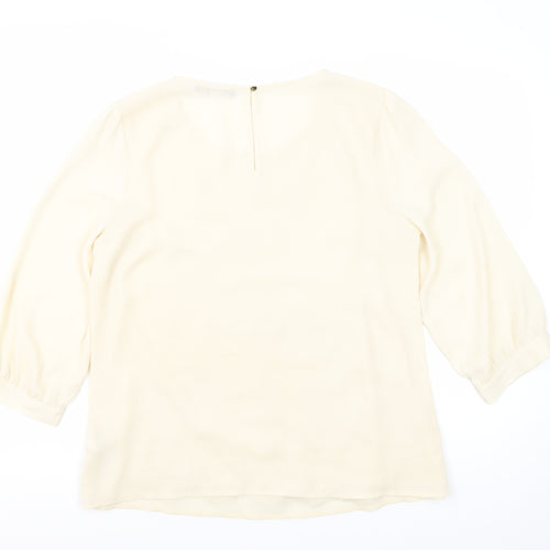Oasis Women's Ivory Blouse, Size 14, Embroidered Design
