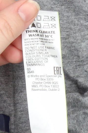 Marks and Spencer Grey L Cowboy Theme Crew T-Shirt