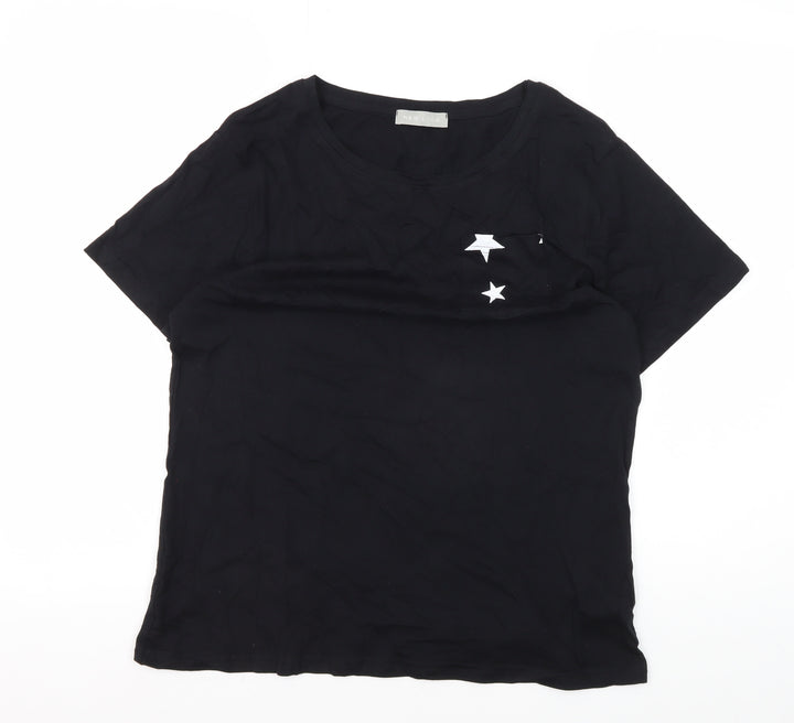 New Look Women's Black Cotton Basic T-Shirt Size S