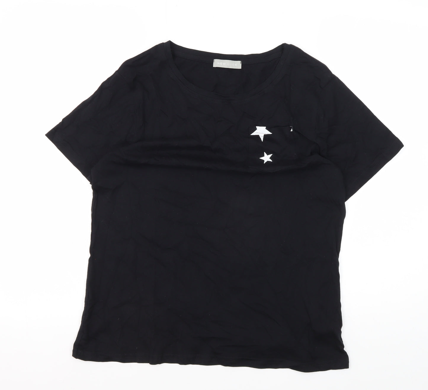 New Look Women's Black Cotton Basic T-Shirt Size S