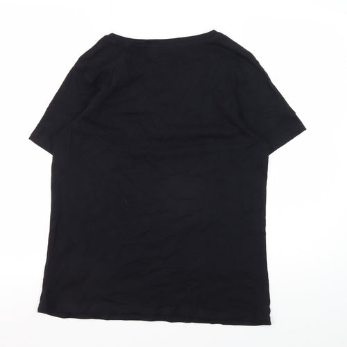 New Look Women's Black Cotton Basic T-Shirt Size S