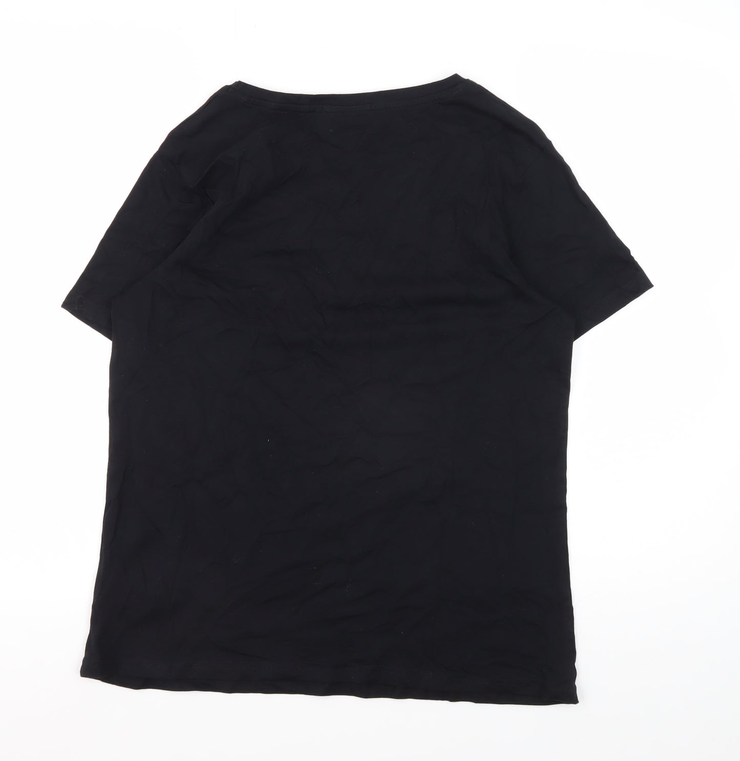 New Look Women's Black Cotton Basic T-Shirt Size S