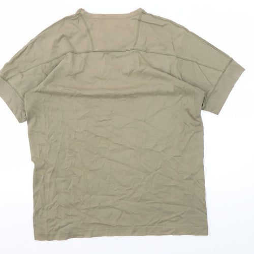 Jeff Banks Men's Beige V-Neck T-Shirt, Medium