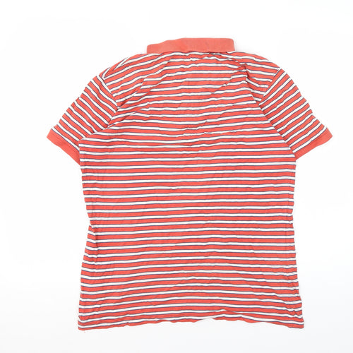 Cedar Wood State Men's Red Striped Polo Medium
