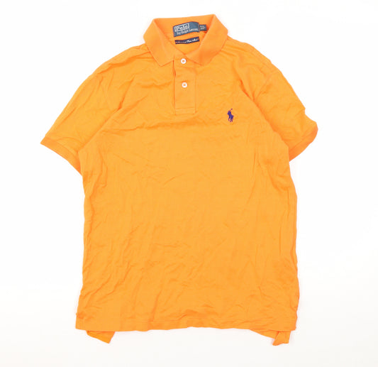 Ralph Lauren Men's Orange Slim Polo Shirt Size S