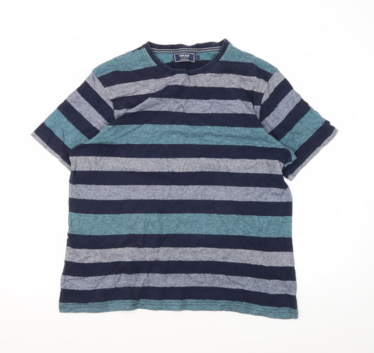 Maine New England Men's Blue Striped L T-Shirt