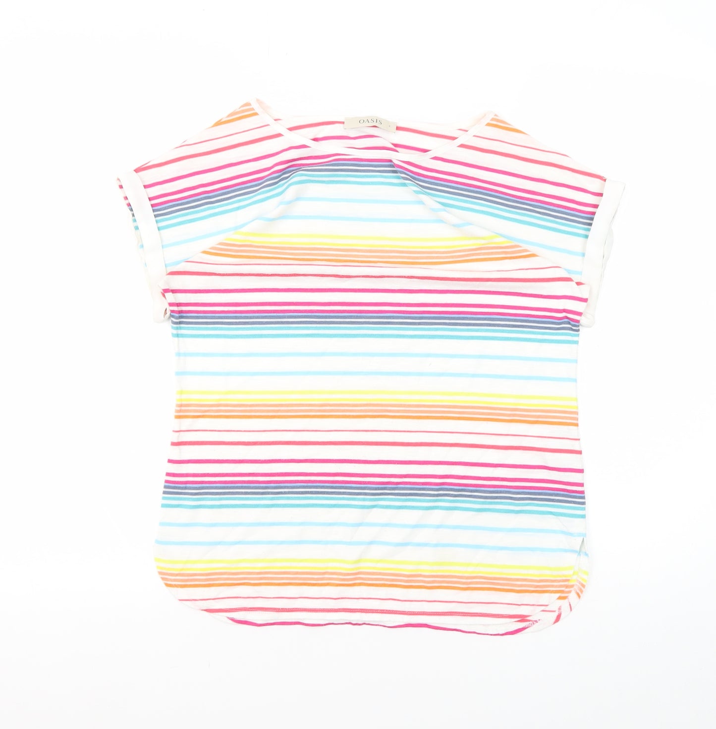 Oasis Women's Multicoloured Striped T-Shirt, Size S