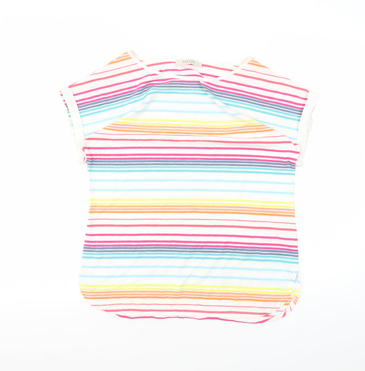 Oasis Women's Multicoloured Striped T-Shirt, Size S