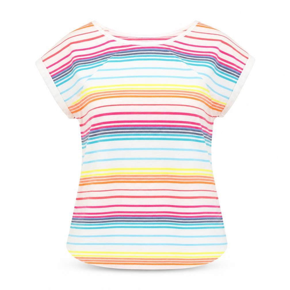 Front view of Oasis Women's Multicoloured Striped T-Shirt, size S