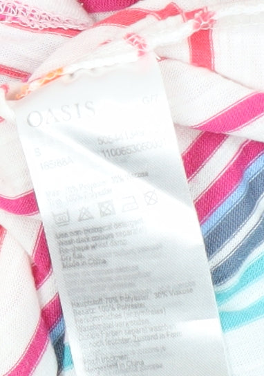 Oasis Women's Multicoloured Striped T-Shirt, Size S