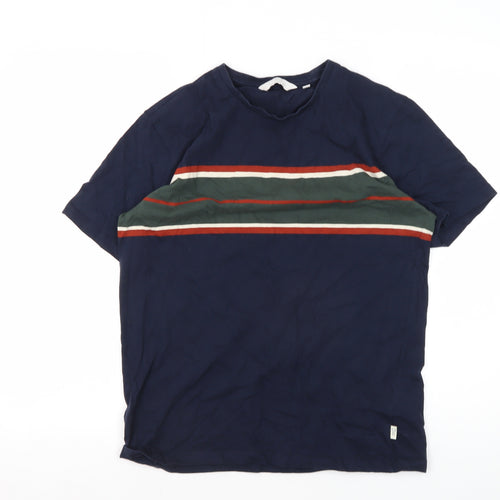 Next Men's Blue Striped Regular Fit T-Shirt, Size S