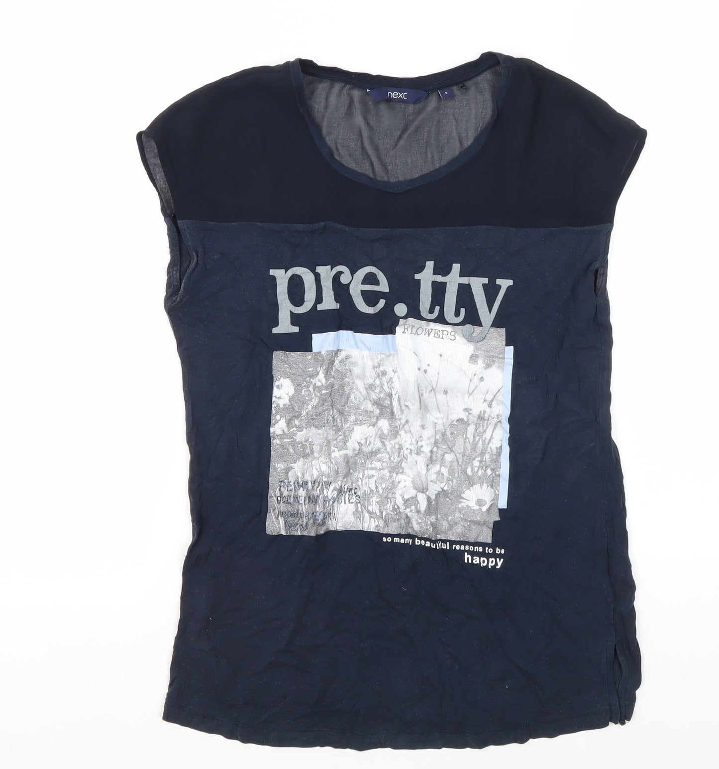 Next Women's Blue T-Shirt, Size 6, Casual Chic Top