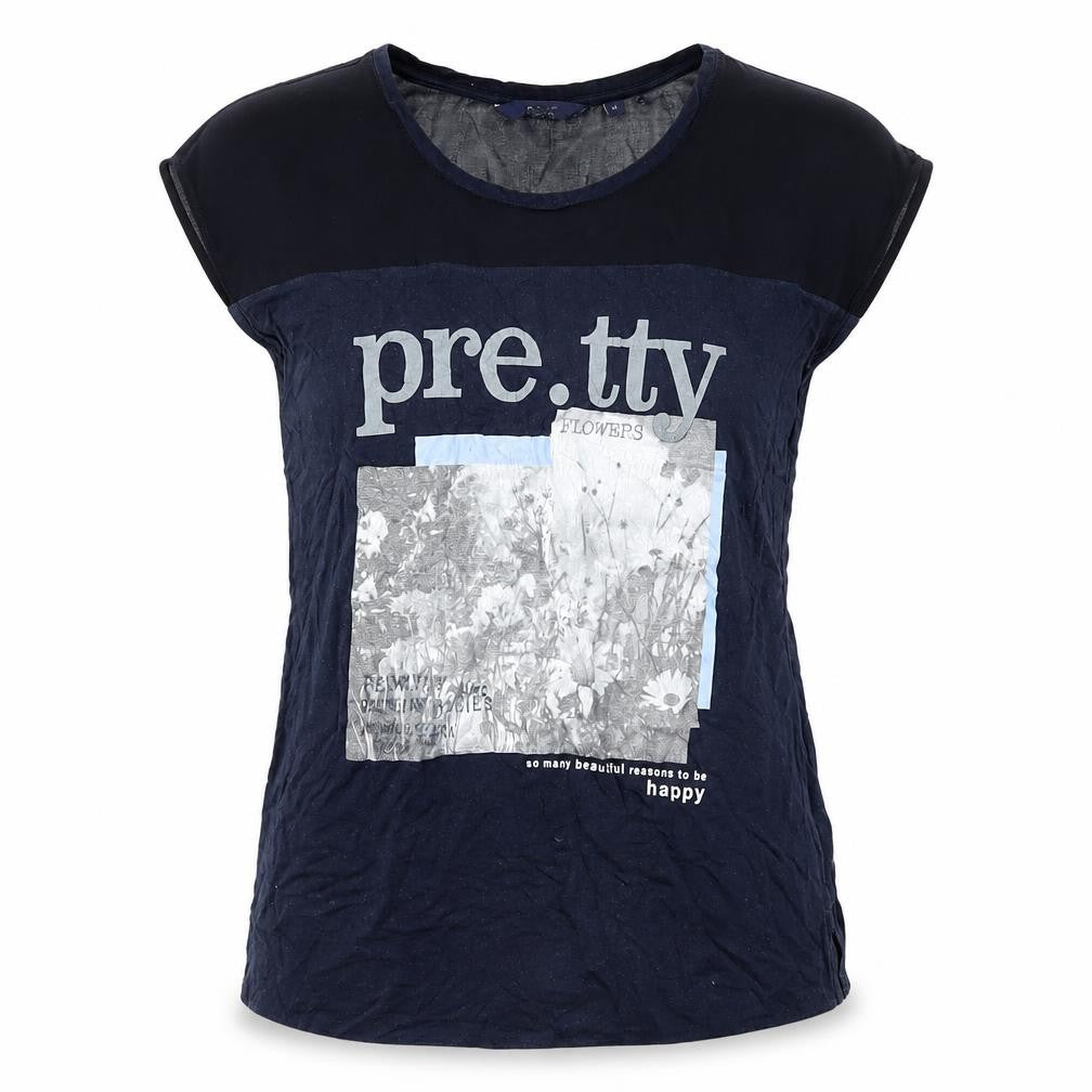 Front view of Next Women's Blue T-Shirt, size 6, Casual Chic Top