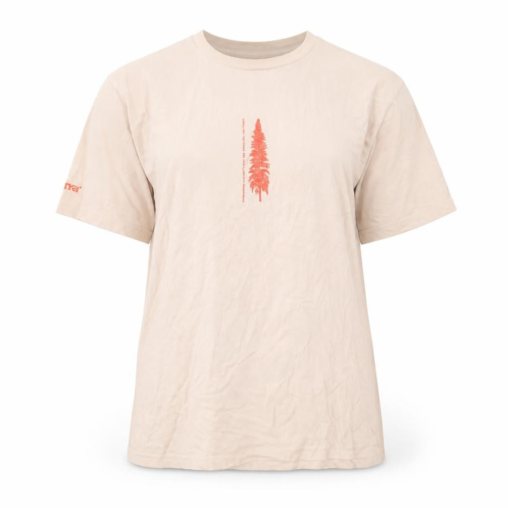 Front view of Sierra unisex beige t-shirt, size S, nature theme