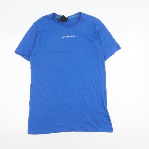 MP Men's Blue Crew Neck T-Shirt, Medium, Cotton Blend