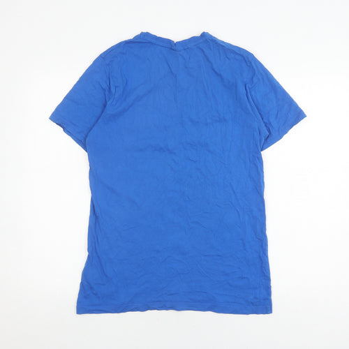 MP Men's Blue Crew Neck T-Shirt, Medium, Cotton Blend