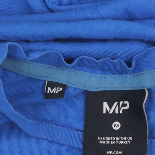 MP Men's Blue Crew Neck T-Shirt, Medium, Cotton Blend