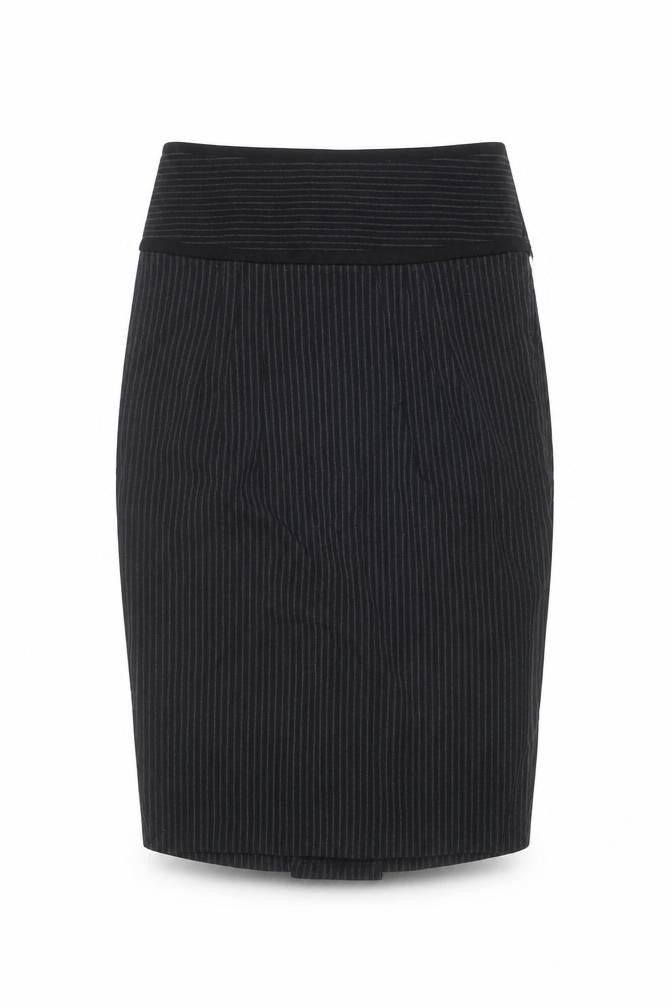 Front view of Zara Basic Women's Black XS Pencil Striped Skirt