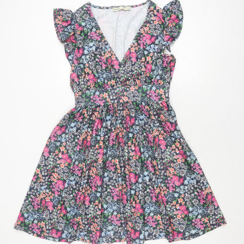 Oasis Women's Floral Dress S Multicoloured V-Neck