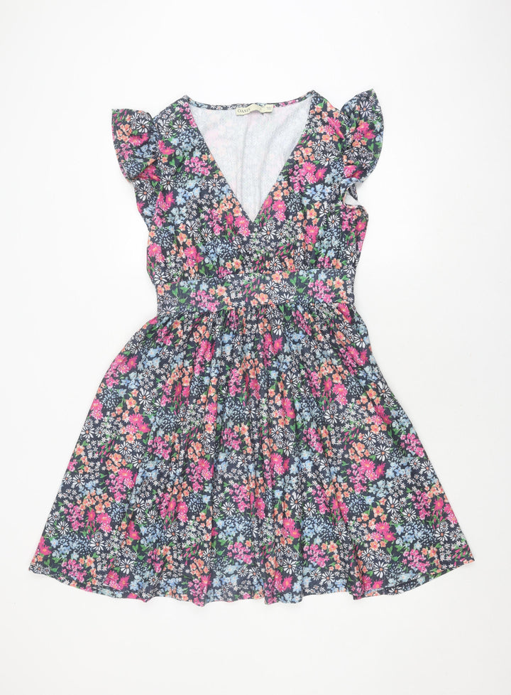Oasis Women's Floral Dress S Multicoloured V-Neck