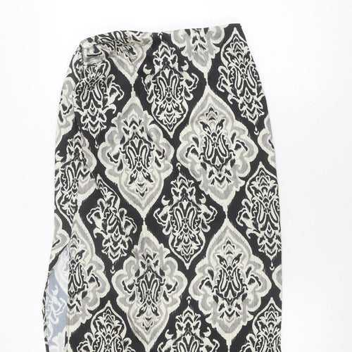 MNG Women's Black Geometric Pencil Skirt Size 10
