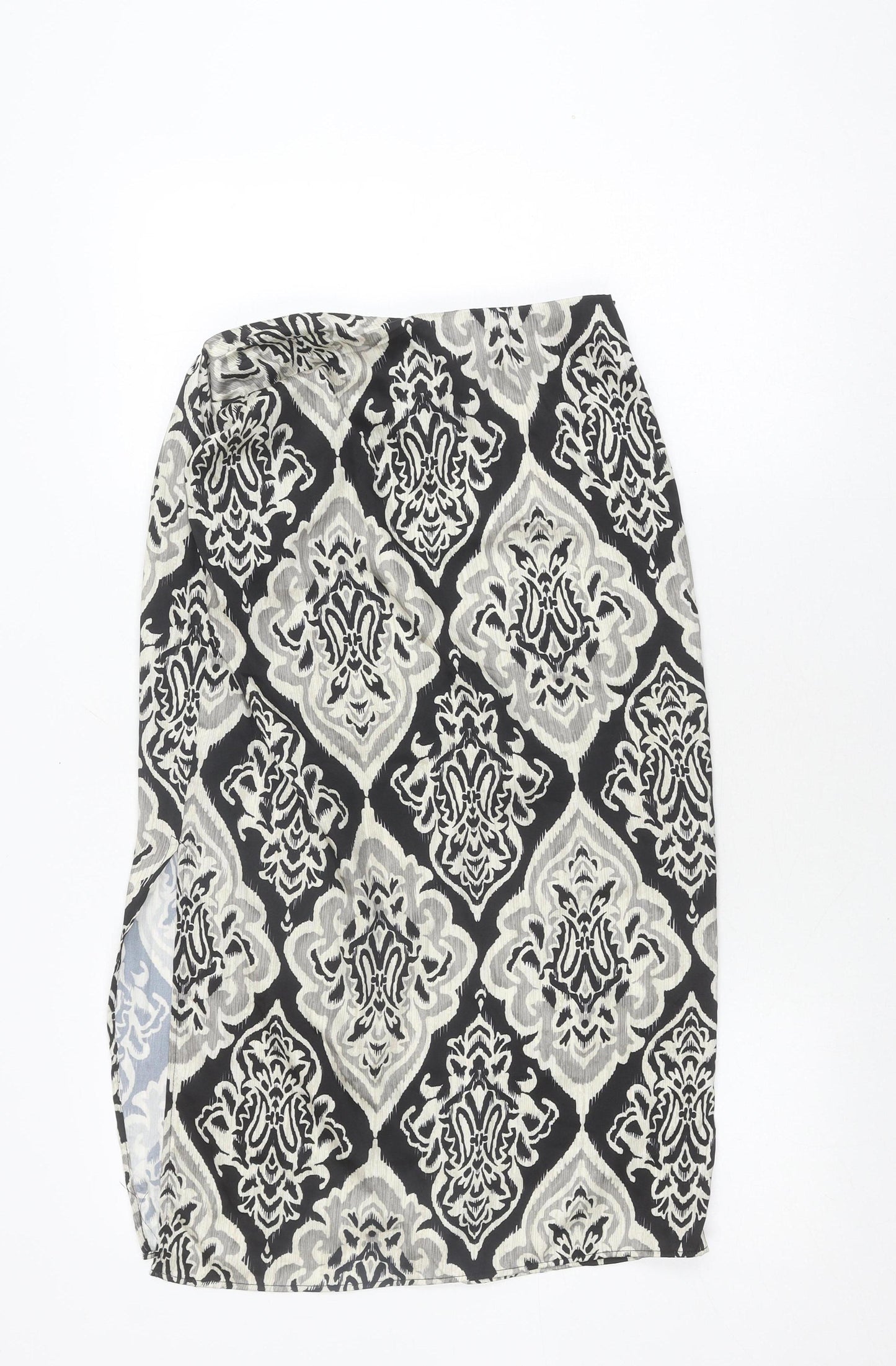 MNG Women's Black Geometric Pencil Skirt Size 10