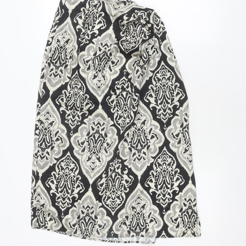 MNG Women's Black Geometric Pencil Skirt Size 10
