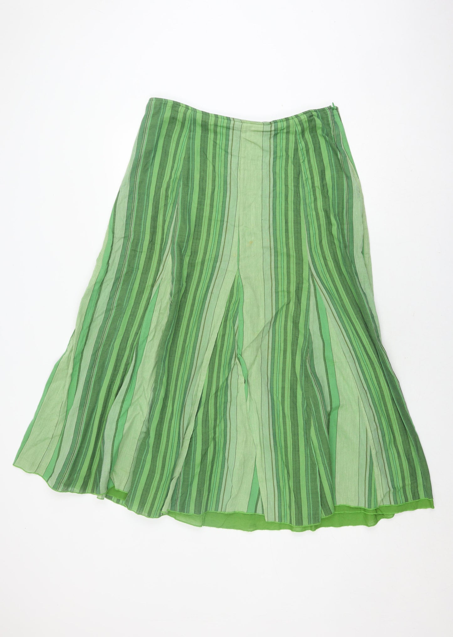 Per Una Women’s Green Striped Cotton Skirt