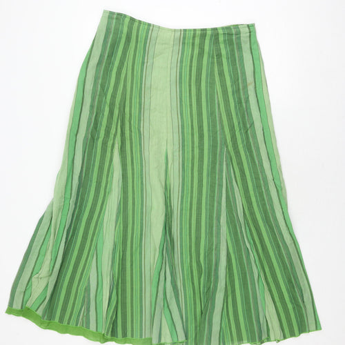 Per Una Women’s Green Striped Cotton Skirt