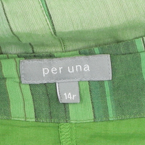Per Una Women’s Green Striped Cotton Skirt
