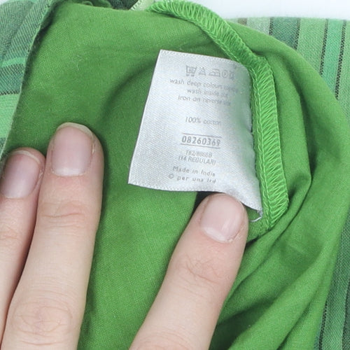 Per Una Women’s Green Striped Cotton Skirt