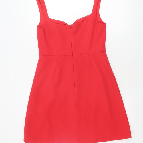 Warehouse Women Red A-Line Short Dress Size 12