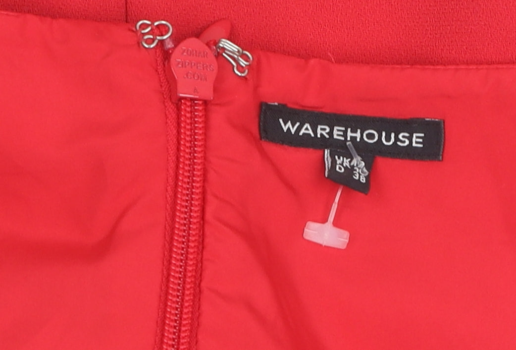 Warehouse Women Red A-Line Short Dress Size 12