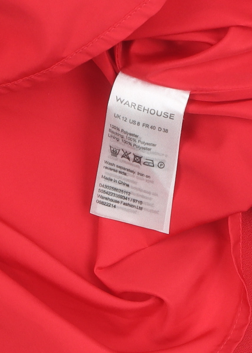 Warehouse Women Red A-Line Short Dress Size 12