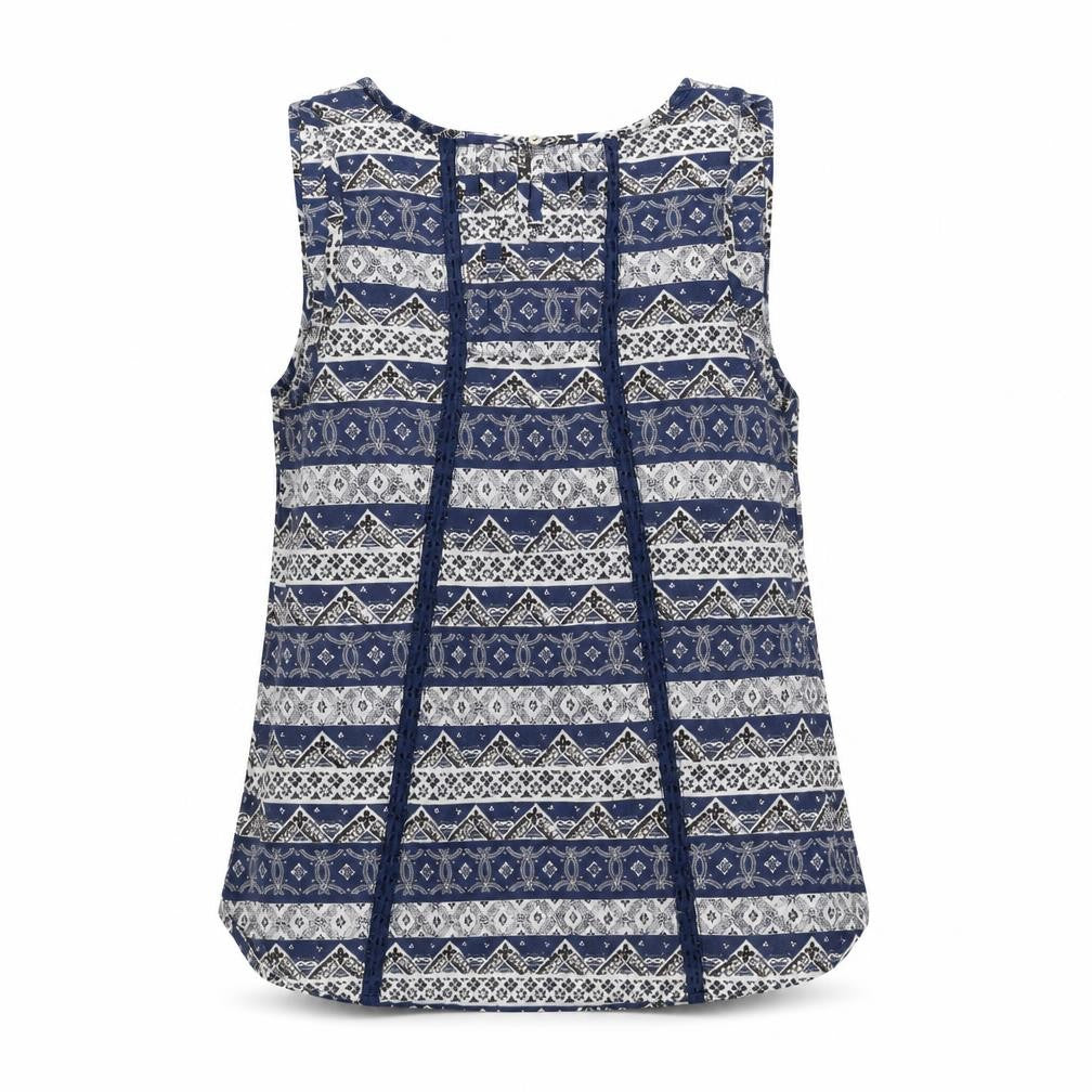 FatFace Women's Blue Geometric Tank Top, Size 10